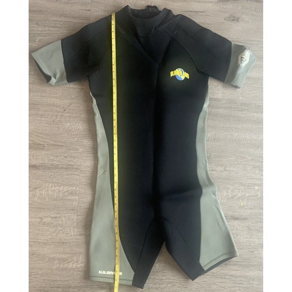 Blue Island U.S. Divers Wet Suit Adult Sz XL Black & Grey Short Sleeve  Wetsuit